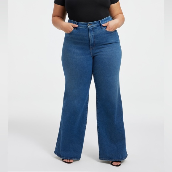 BNWT Good American, Good Waist Palazzo Jeans, Premium Denim - Picture 1 of 5